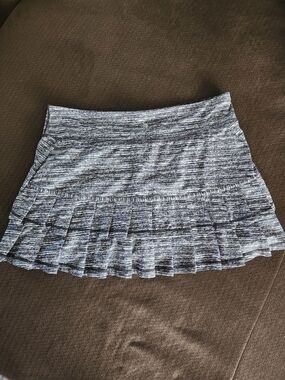 Ideology Black and White Heathered Tiered Ruffle Pickleball Tennis Golf Skort XL